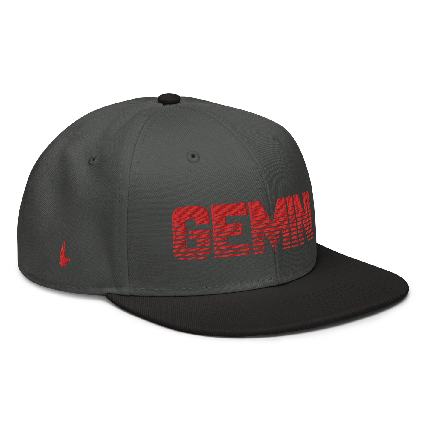 Loyalty Vibes Loyalty Vibes Gemini Snapback Hat Charcoal Gray Red