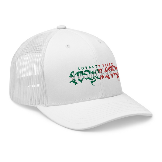 Loyalty Vibes Gente Trucker Hat White Loyalty Vibes