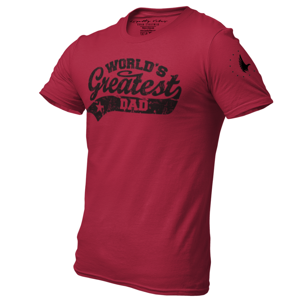 Loyalty Vibes Greatest Dad Graphic T-Shirt Burgundy Loyalty Vibes