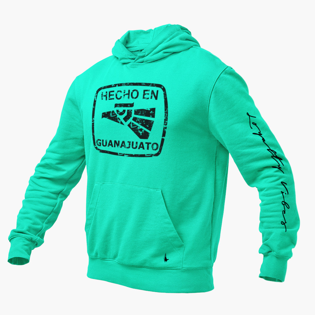 Loyalty Vibes Hecho En Guanajuato Graphic Hoodie Teal Loyalty Vibes