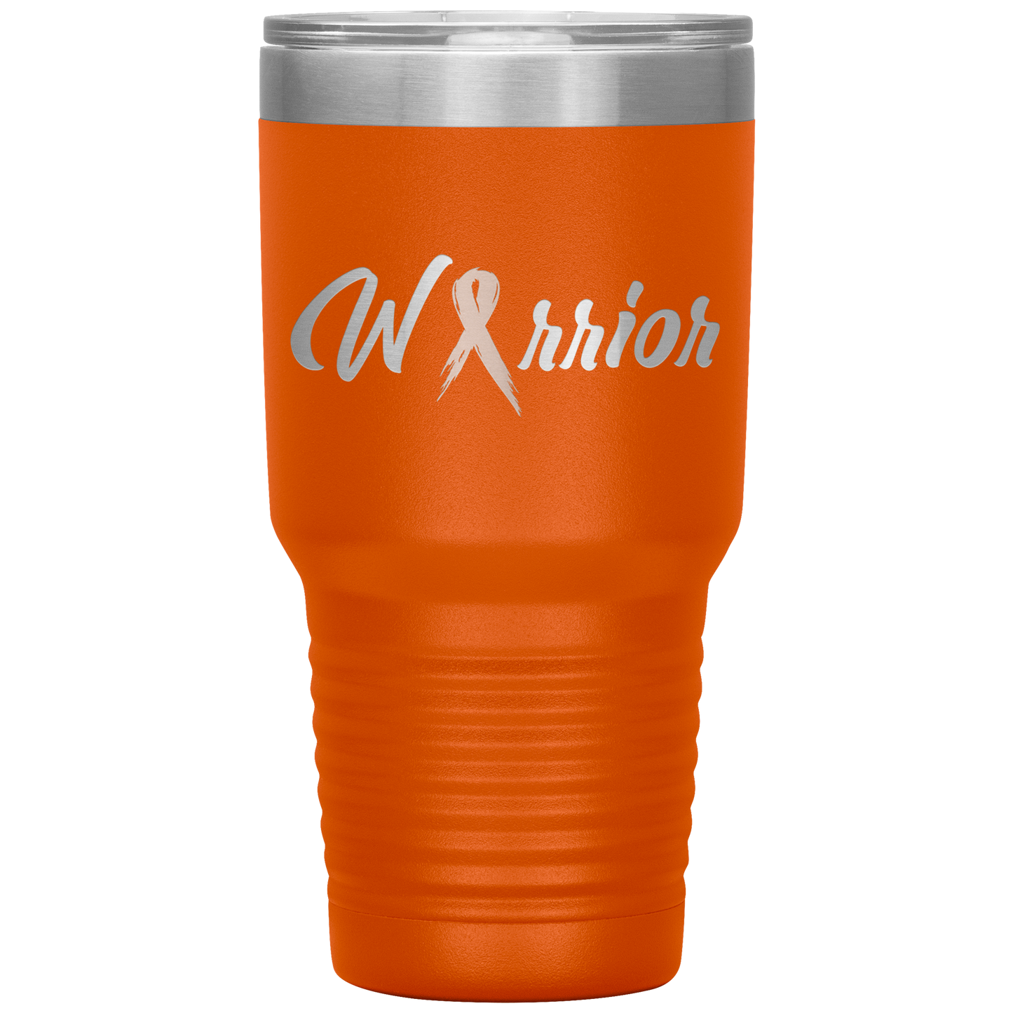 Breast Cancer Warrior Tumbler Orange 30oz. Stainless Steel - Loyalty Vibes