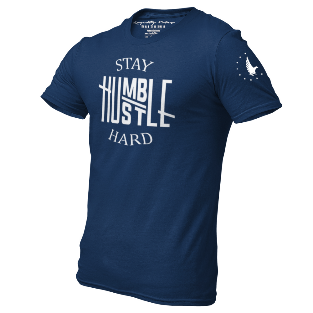 Loyalty Vibes Hustle Hard T-Shirt Navy Loyalty Vibes