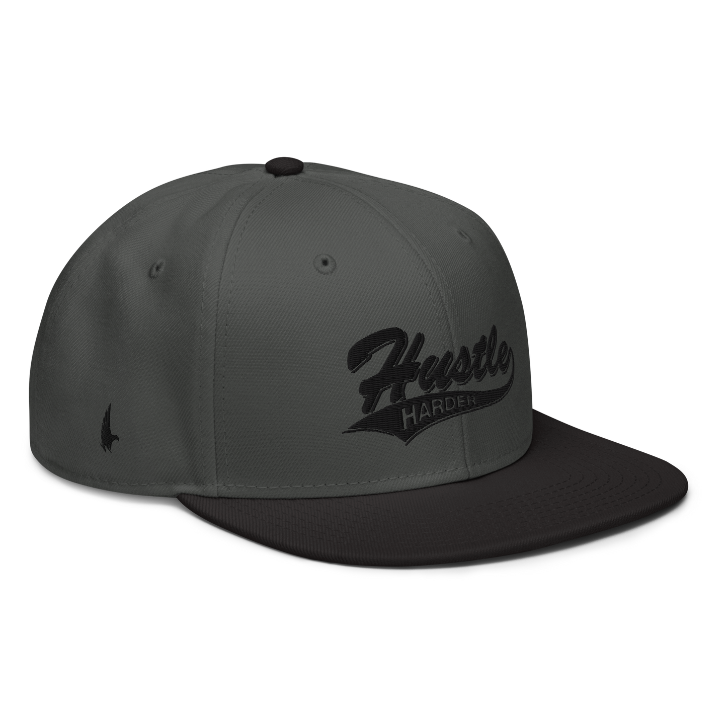 Loyalty Vibes Loyalty Vibes Hustle Harder Snapback Hat Charcoal Gray Black OS