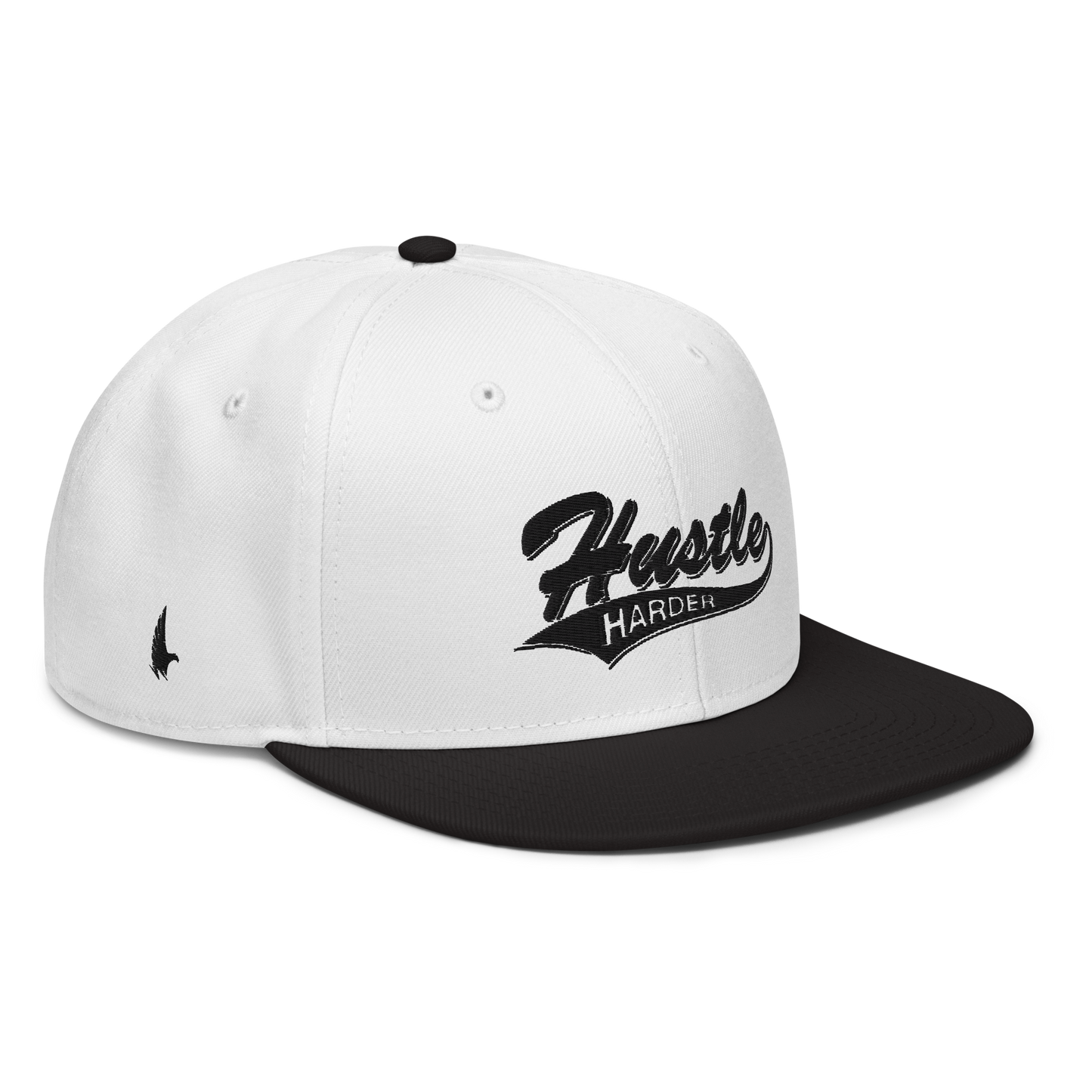 Loyalty Vibes Loyalty Vibes Hustle Harder Snapback Hat White Black Black OS