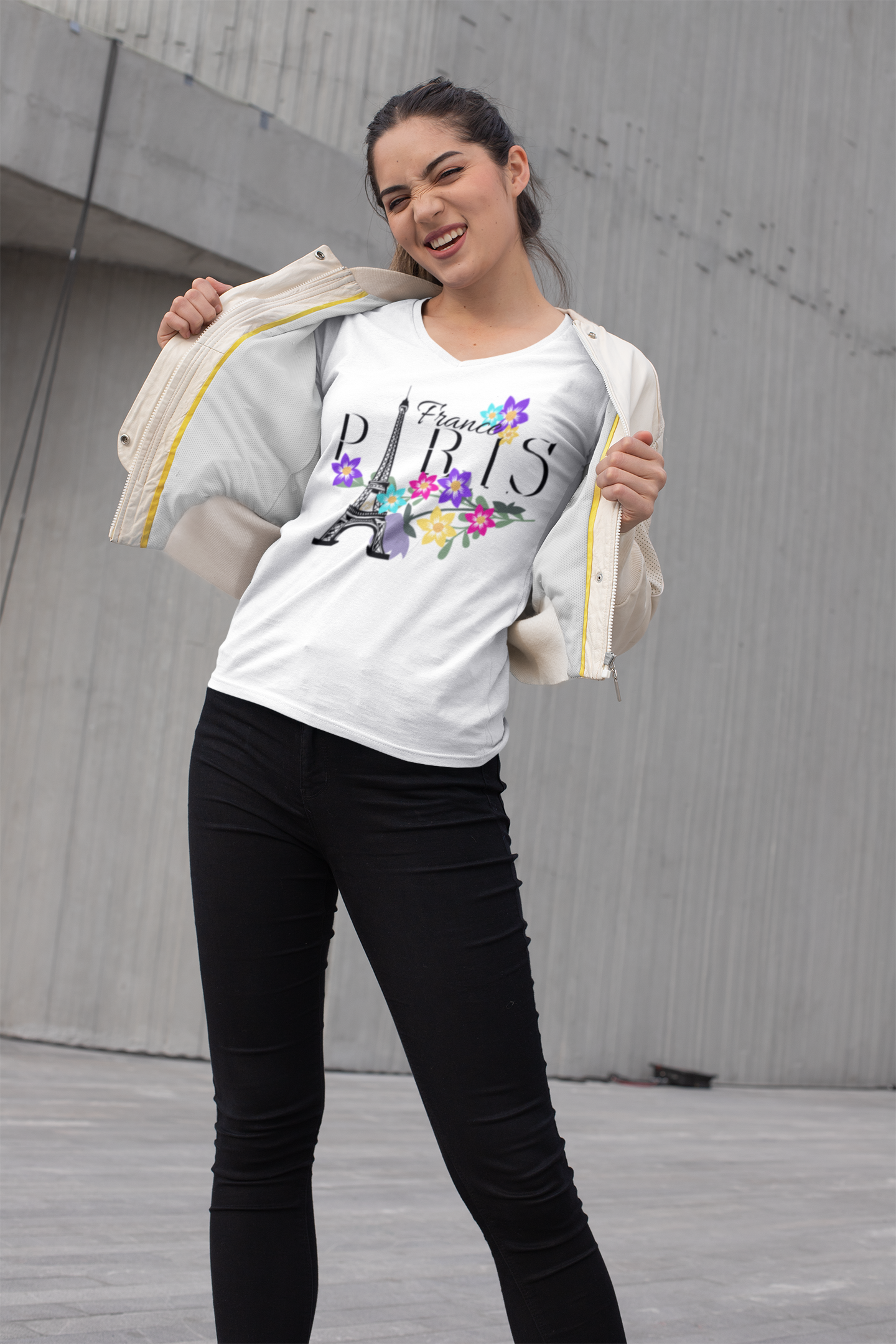 Ladies' Paris V-Neck T-Shirt Special Edition Loyalty Vibes