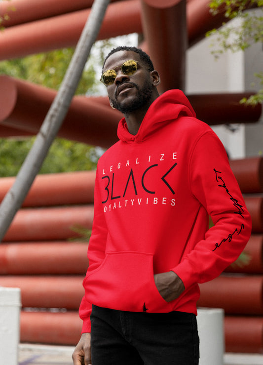Loyalty Vibes Legalize Black Graphic Hoodie Red Loyalty Vibes