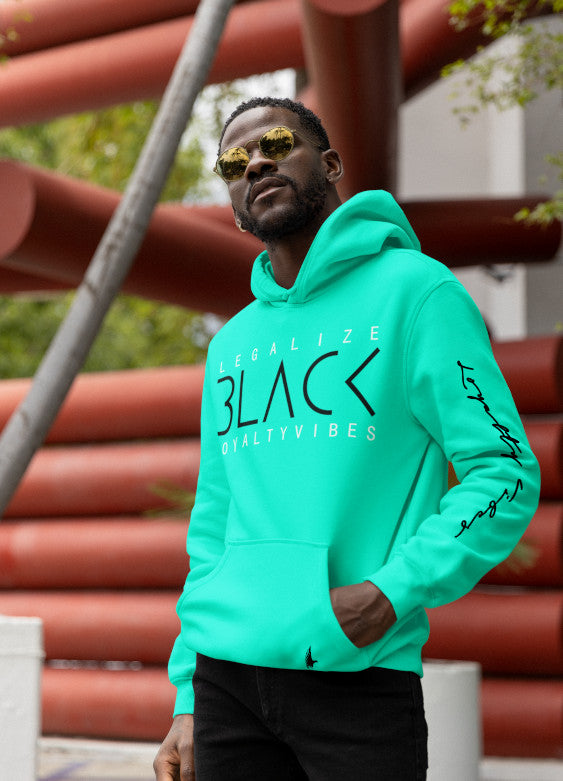 Loyalty Vibes Loyalty Vibes Legalize Black Graphic Hoodie Teal