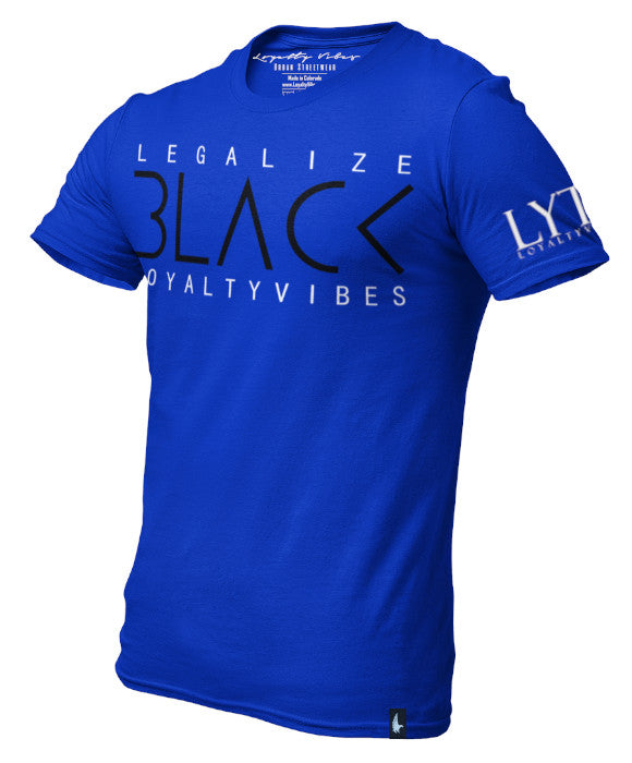Loyalty Vibes Loyalty Vibes Legalize Black Graphic T-Shirt Blue