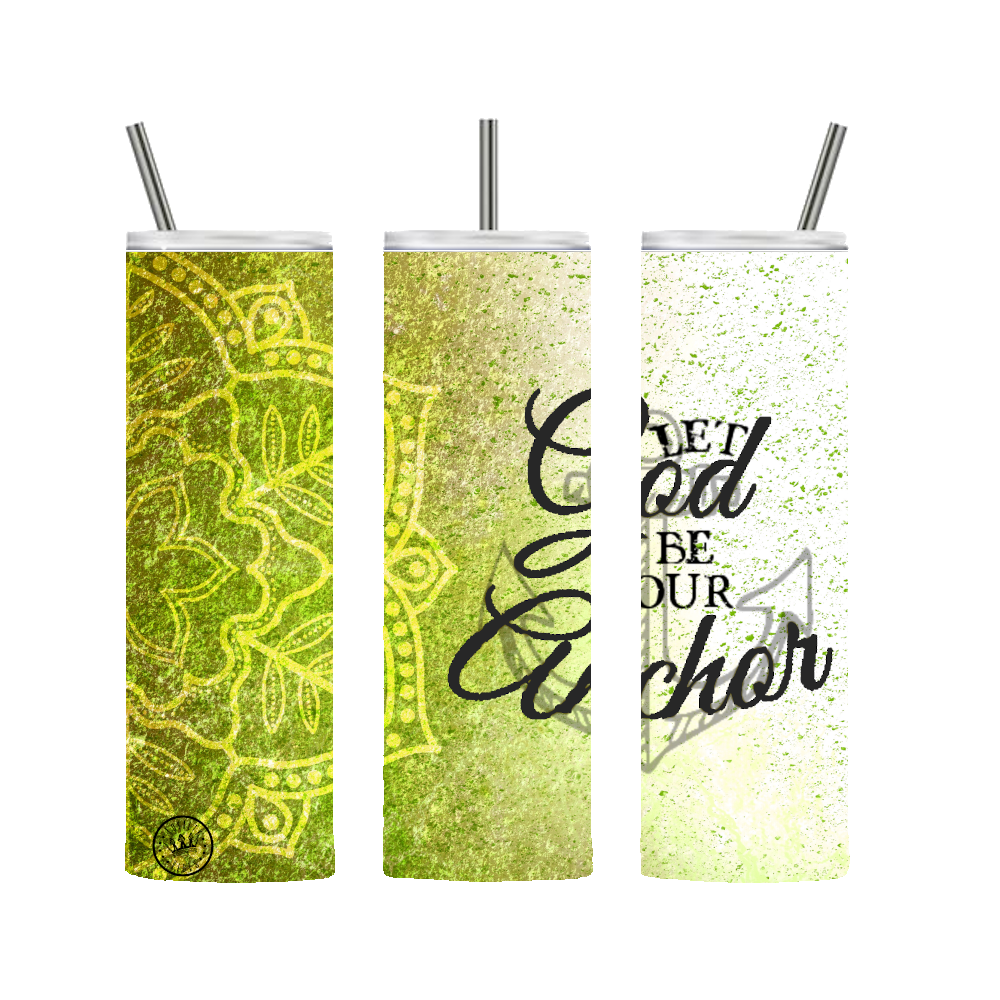 Let God Be Your Anchor Tumbler Yellow 20 oz. Stainless Steel - Loyalty Vibes