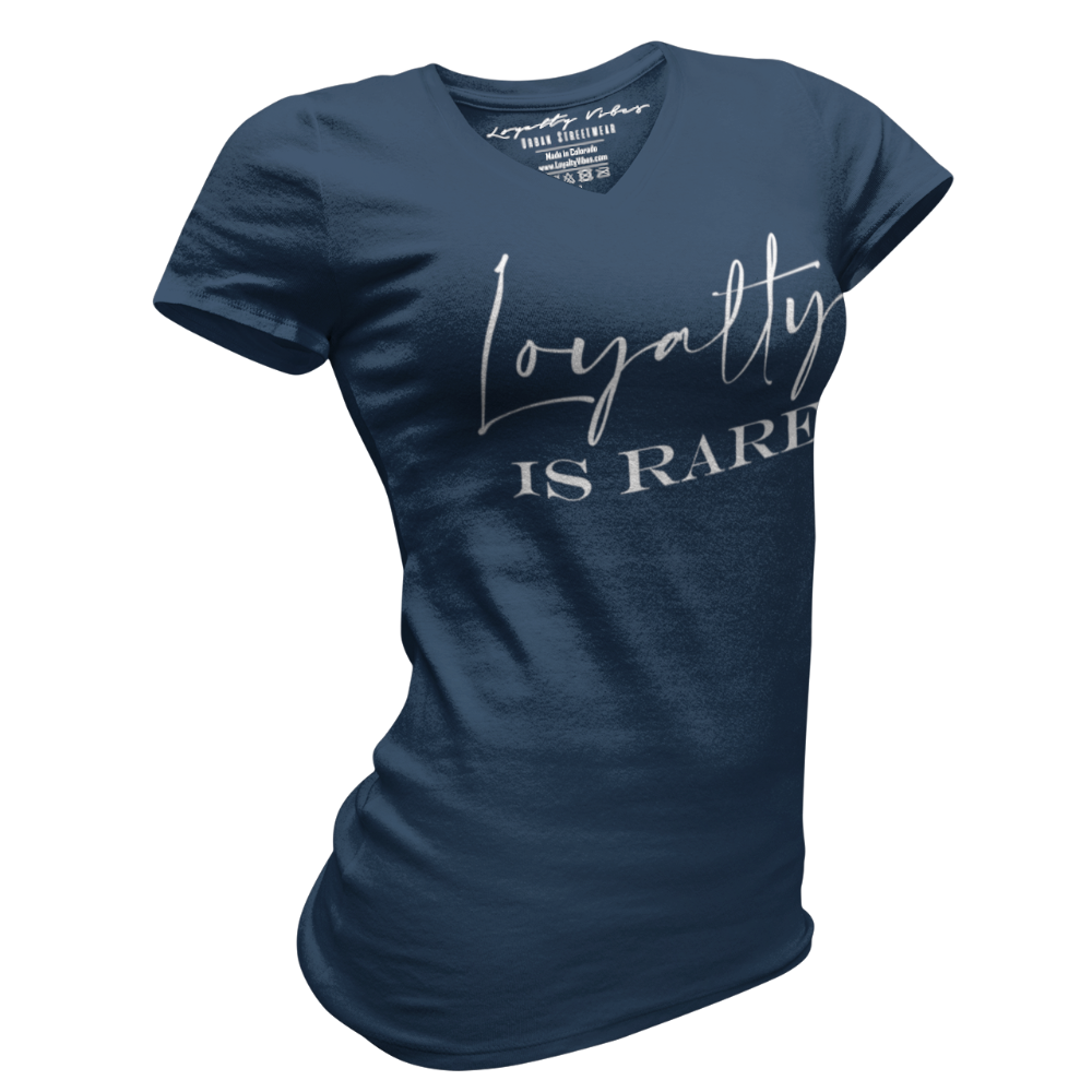 Loyalty Vibes Loyalty Is Rare V-Neck Tee Navy Loyalty Vibes