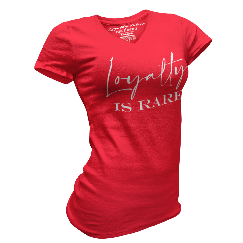 Loyalty Vibes Loyalty Is Rare V-Neck Tee Red Loyalty Vibes