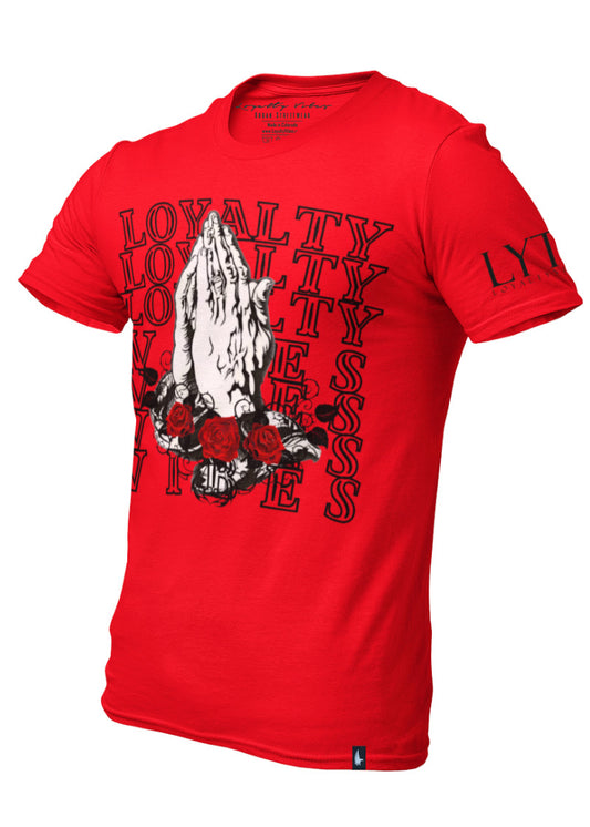 Loyalty Vibes Loyalty Prayer Graphic T-Shirt Red Loyalty Vibes