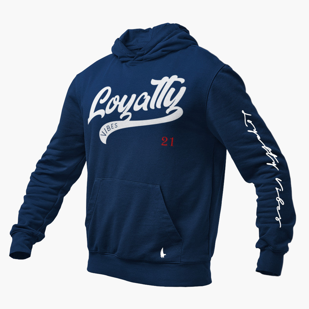 Loyalty Force Graphic Hoodie Navy Blue - Loyalty Vibes