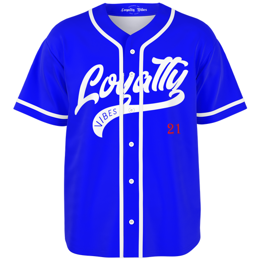 Loyalty Vibes Loyalty Force Baseball Jersey Blue Men's Unisex Loyalty Vibes