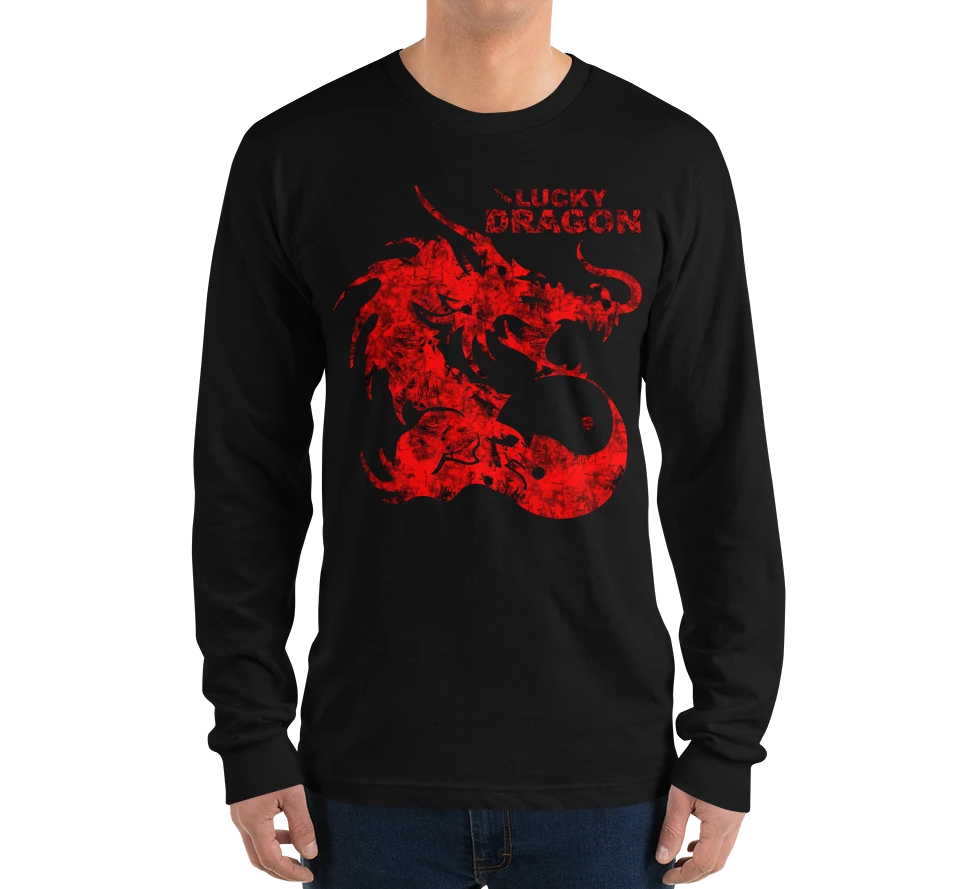 Lucky Dragon Long Sleeve Shirt Black Loyalty Vibes