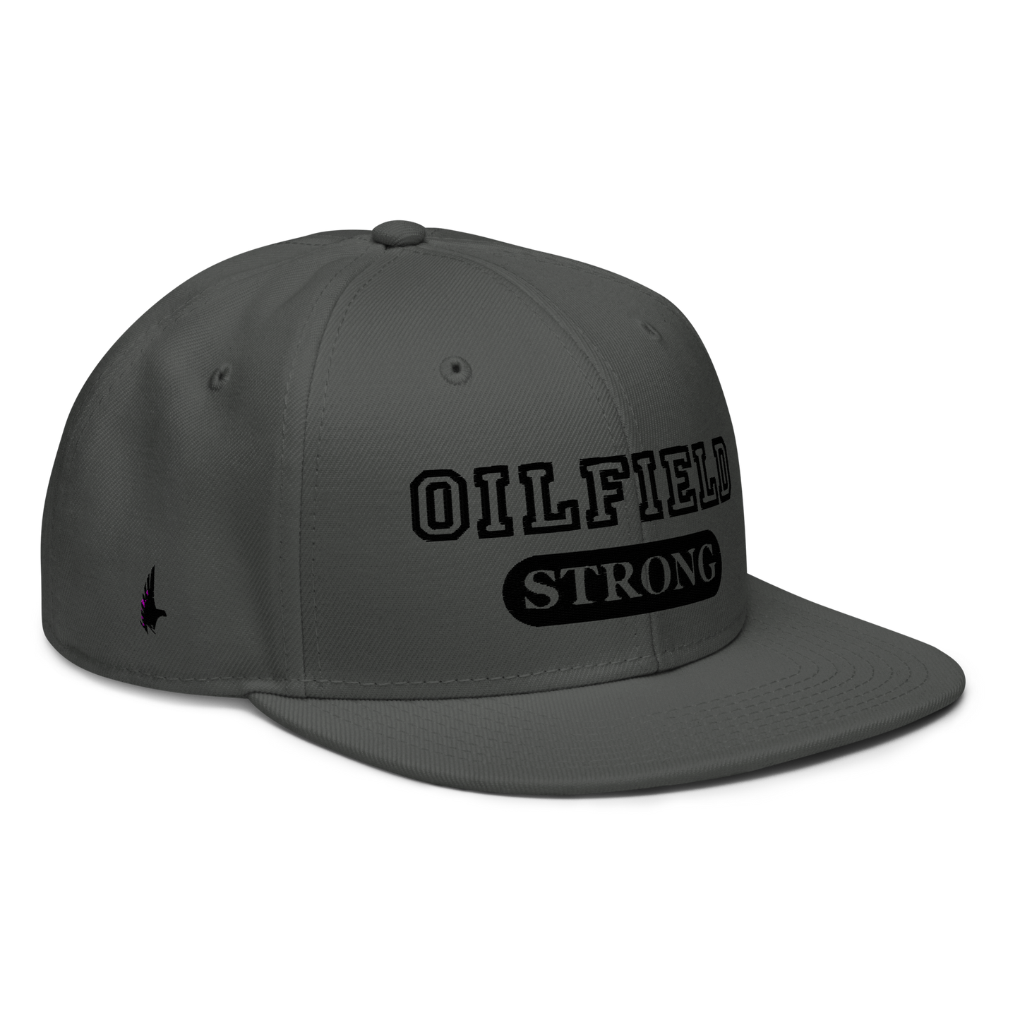 Loyalty Vibes Oilfield Strong Snapback Hat Charcoal Grey Black Loyalty Vibes
