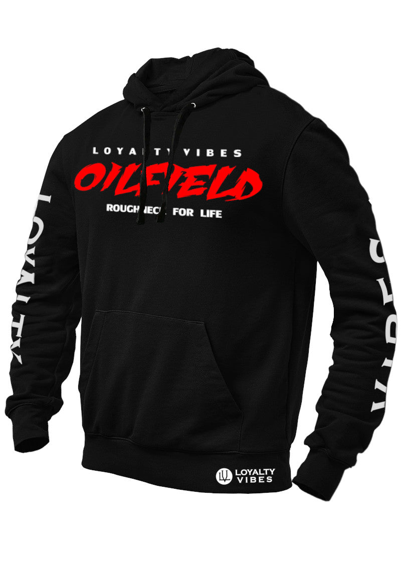 Loyalty Vibes Oilfield Roughneck Graphic Hoodie Black Red White Loyalty Vibes