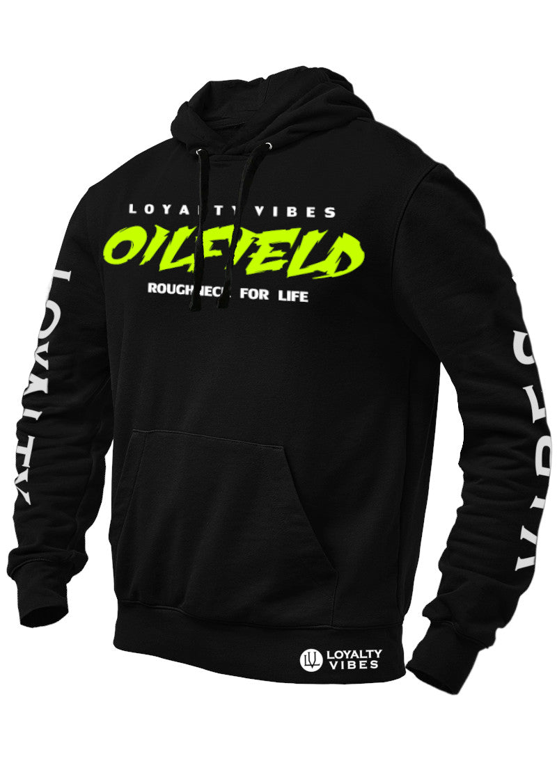 Loyalty Vibes Oilfield Roughneck Graphic Hoodie Black Yellow White Loyalty Vibes
