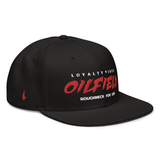 Loyalty Vibes Oilfield Snapback Hat Black White Red OS Loyalty Vibes