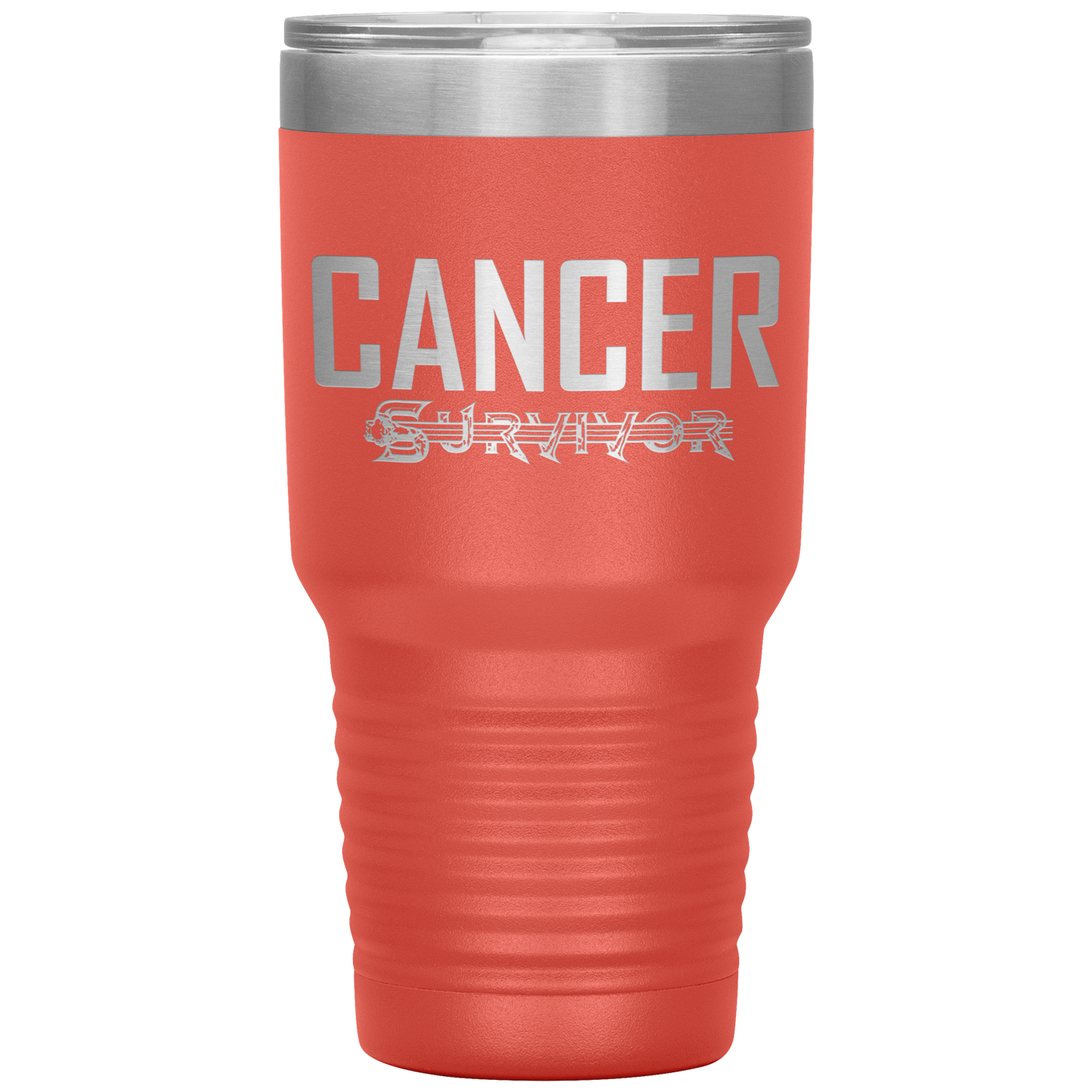Cancer Survivor Tumbler Coral Loyalty Vibes