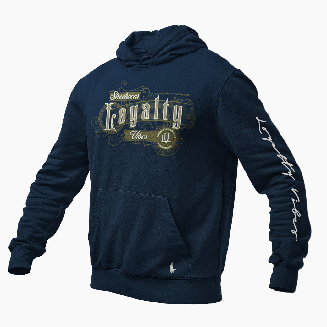 Loyalty Vibes Riders Graphic Hoodie Navy Blue Loyalty Vibes