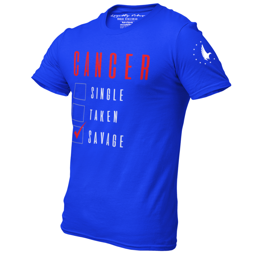 Loyalty Vibes Loyalty Vibes Savage Cancer Graphic T-Shirt Blue