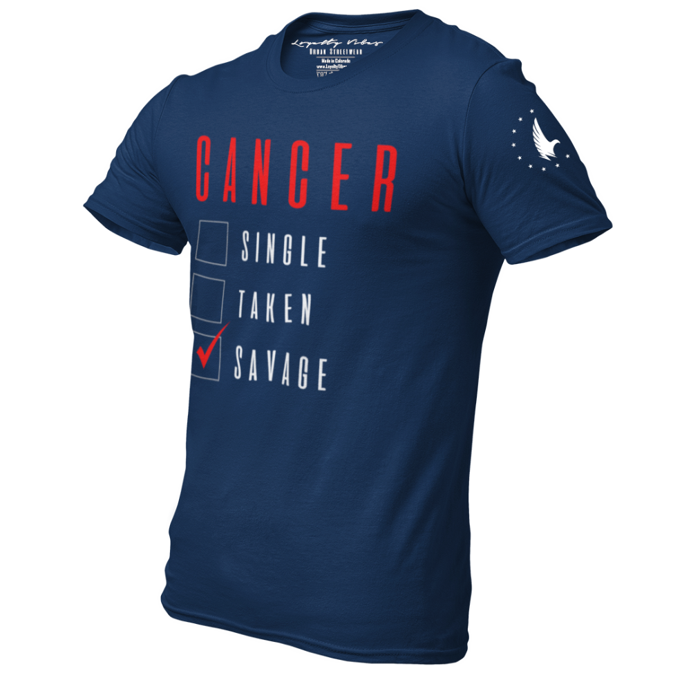 Loyalty Vibes Loyalty Vibes Savage Cancer Graphic T-Shirt Navy