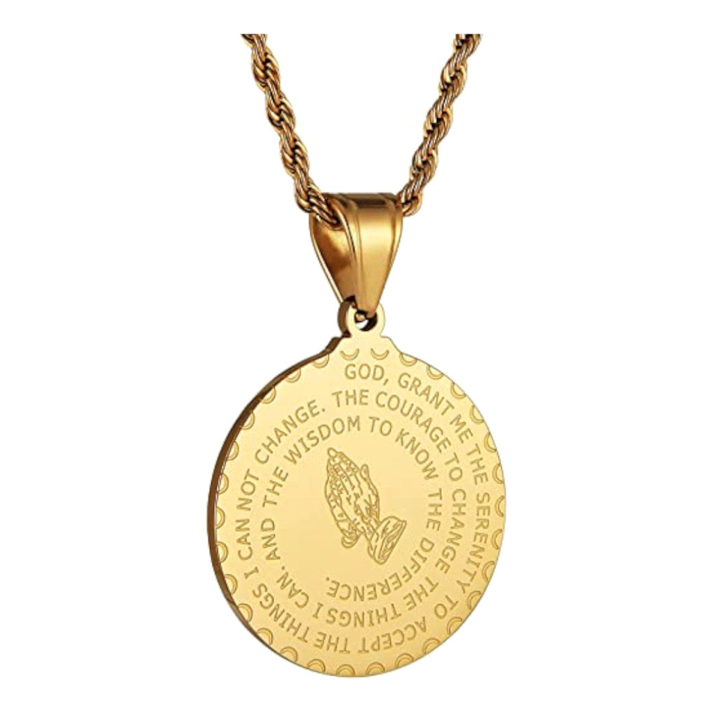Loyalty Vibes Serenity Prayer Necklace Gold