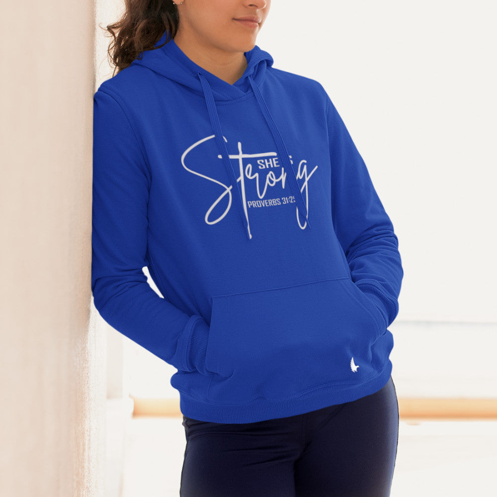 Loyalty Vibes Loyalty Vibes She Is Strong Hoodie Blue White
