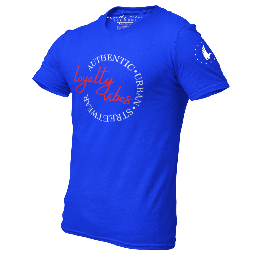 Loyalty Vibes Loyalty Vibes Slider Logo Graphic T-Shirt Blue