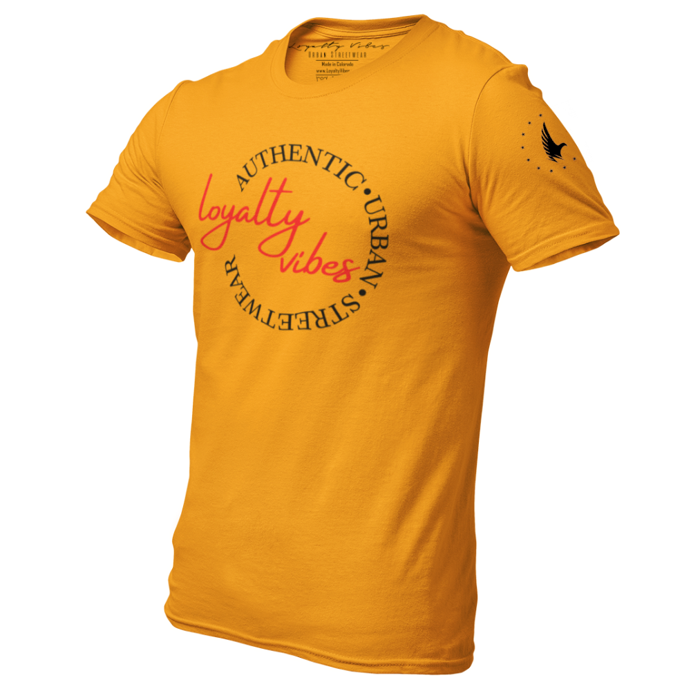 Loyalty Vibes Loyalty Vibes Slider Logo Graphic T-Shirt Gold
