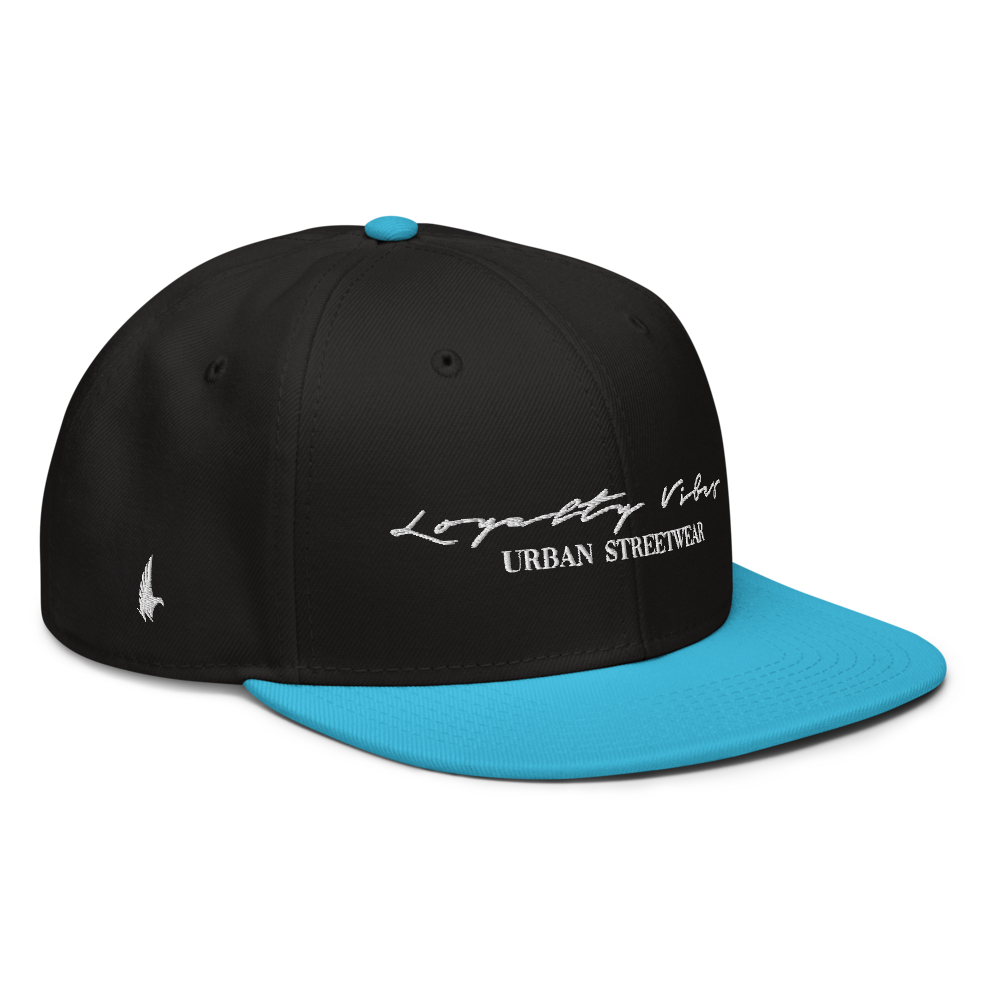 Loyalty Vibes Loyalty Vibes Classic Logo Snapback Hat Aqua blue Black Black
