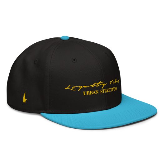 Loyalty Vibes Snapback Hat Aqua blue Black Black Loyalty Vibes