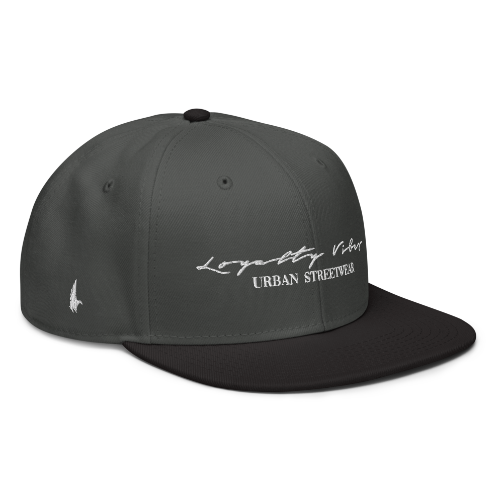 Loyalty Vibes Loyalty Vibes Classic Logo Snapback Hat Black Charcoal gray Charcoal gray