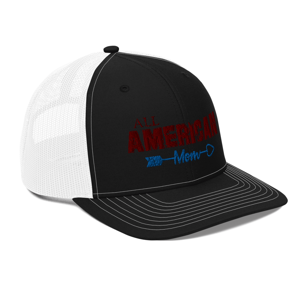 Loyalty Vibes All American Mom Trucker Hat Black White OS