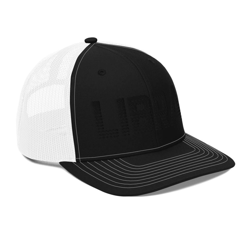 Libra Trucker Hat Black White Loyalty Vibes