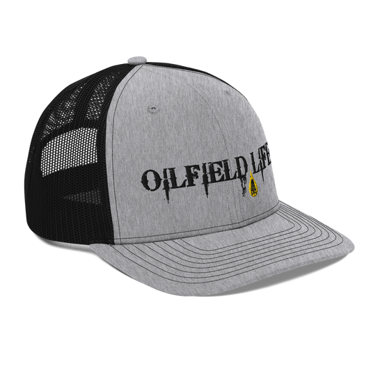 Loyalty Vibes Oilfield Life Trucker Hat Heather Grey Black Loyalty Vibes