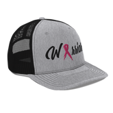 Breast Cancer Warrior Trucker Hat Heather Grey Black - Loyalty Vibes
