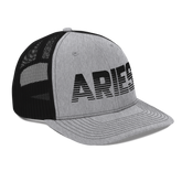 Aries Trucker Hat Heather Grey Black - Loyalty Vibes