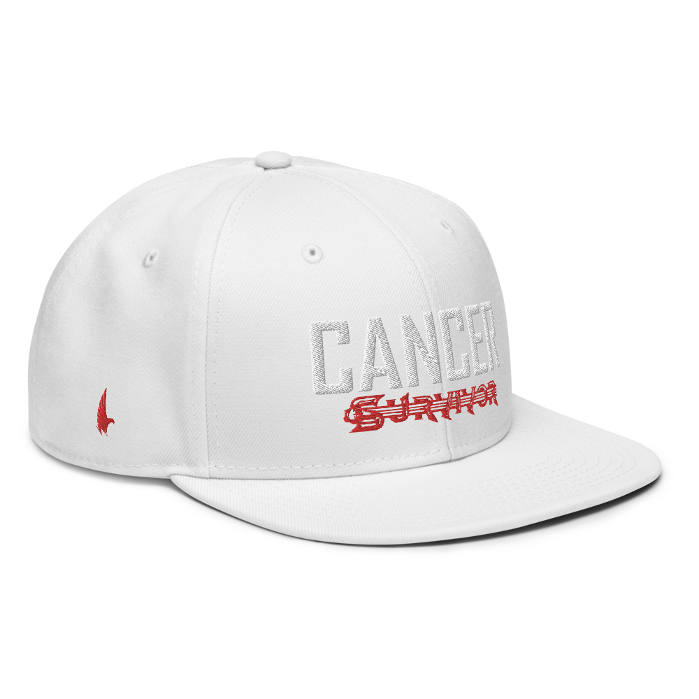 Loyalty Vibes Cancer Survivor Tattoo Snapback Hat White OS