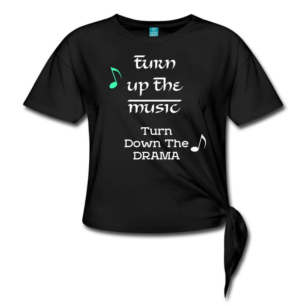 Turn Up The Music Knotted T-Shirt Black Loyalty Vibes
