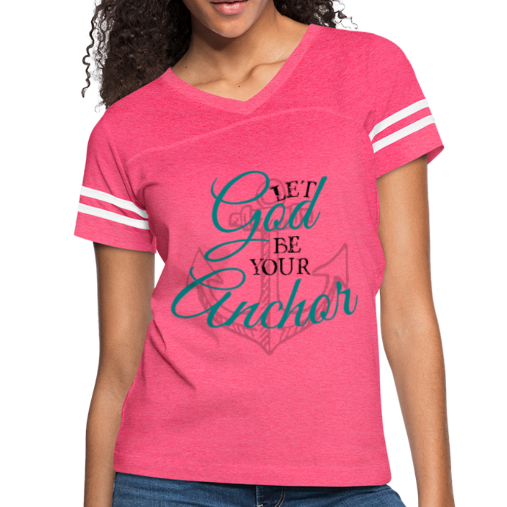 God Is My Anchor Christian T-Shirt vintage pink white Loyalty Vibes