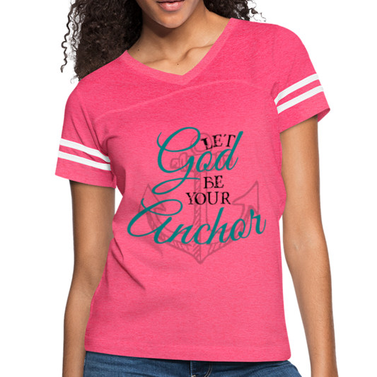 God Is My Anchor Christian T-Shirt vintage pink white Loyalty Vibes