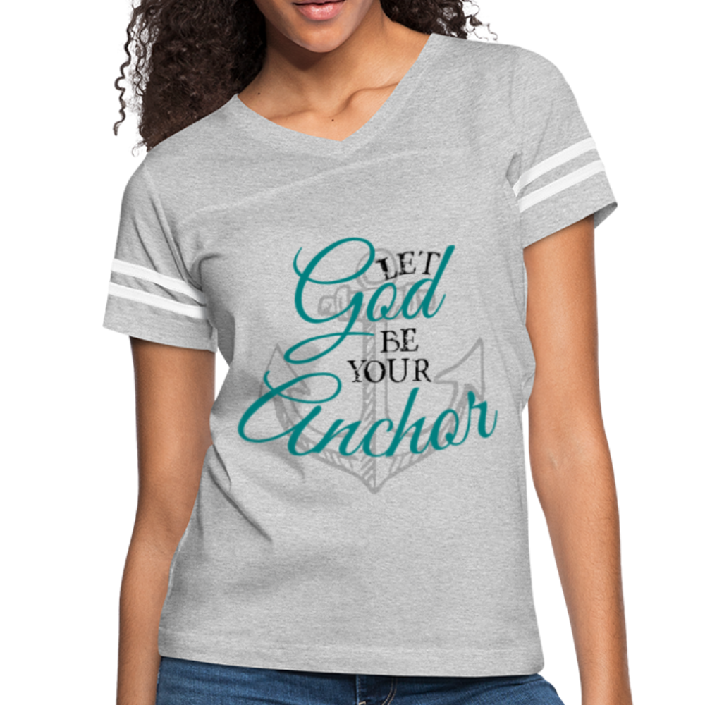 God Is My Anchor Christian T-Shirt heather gray white Loyalty Vibes