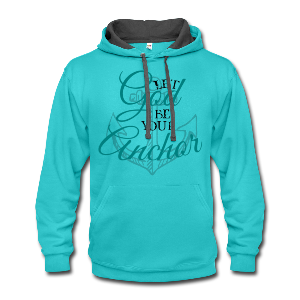 Loyalty Vibes Let God Be Your Anchor Urban Hoodie scuba blue asphalt