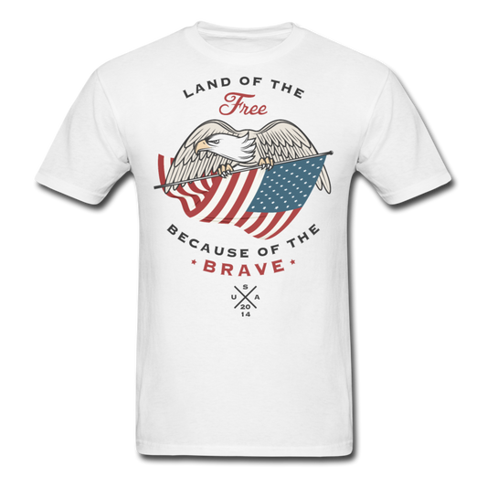 Land Of The Free Men's T-Shirt white Loyalty Vibes
