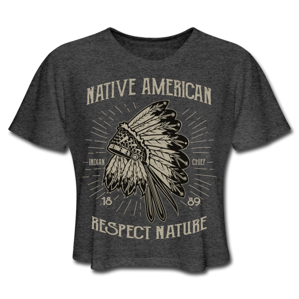 Loyalty Vibes Native American Cropped Tee deep heather