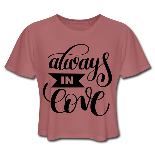 Baydify Cropped Love Tee Mauve Loyalty Vibes