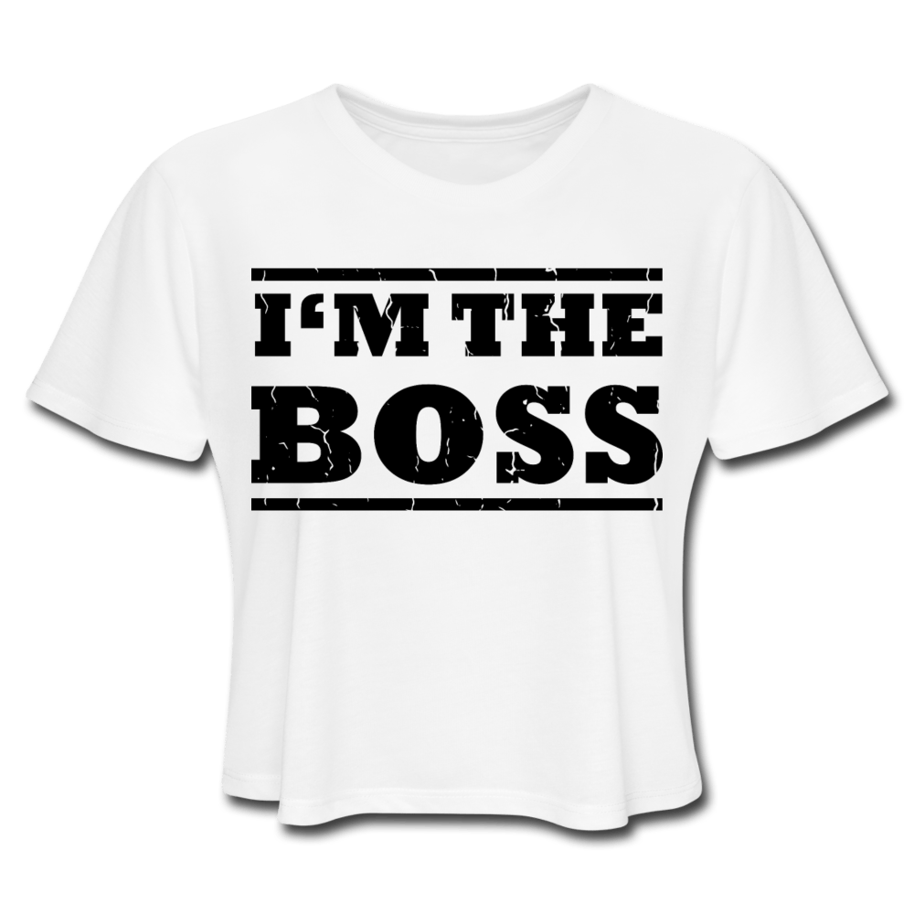 Boss Cropped Tee White - Loyalty Vibes
