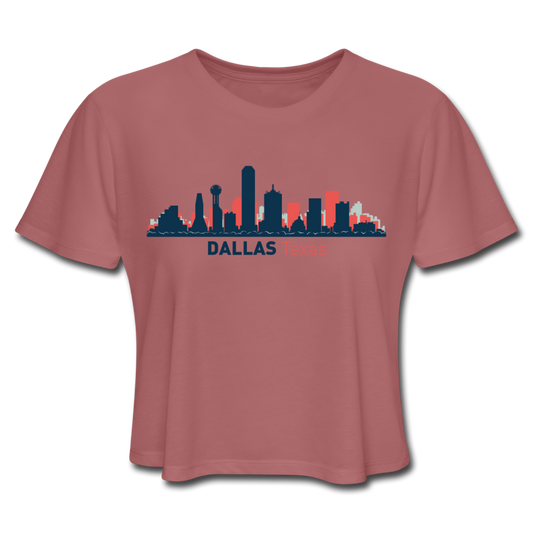 Texas Cropped Tee Mauve Loyalty Vibes